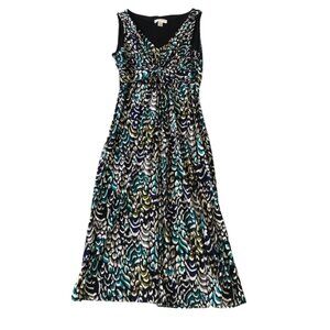 Christopher & Banks Women's Dress Sleeveless Spring Summer Teal Print Maxi Sz M